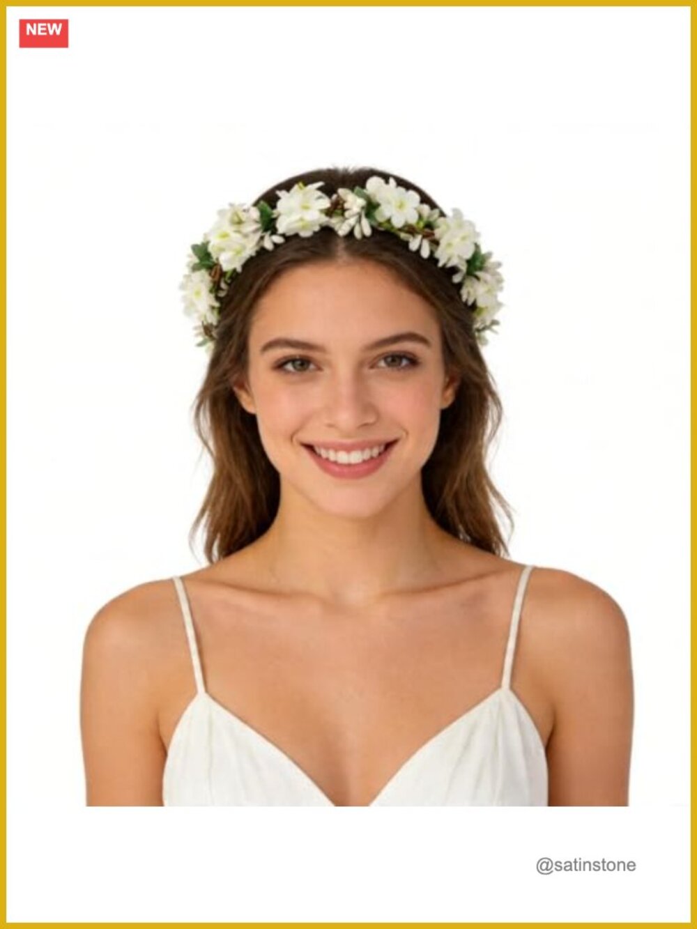 Handmade Hydrangea Flower Headband Wedding Garland Halo Adjustable Ribbon